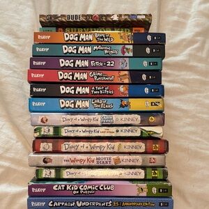 Dog Man and Diary of a Wimpy Kid Book Collection